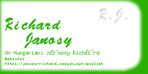 richard janosy business card